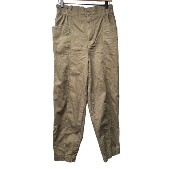 Madewell Womens Pull-On Paperbag Brown Cotton Cropped Pants Size 29 US 8 - Picture 2 of 6